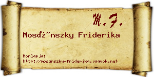 Mosánszky Friderika névjegykártya